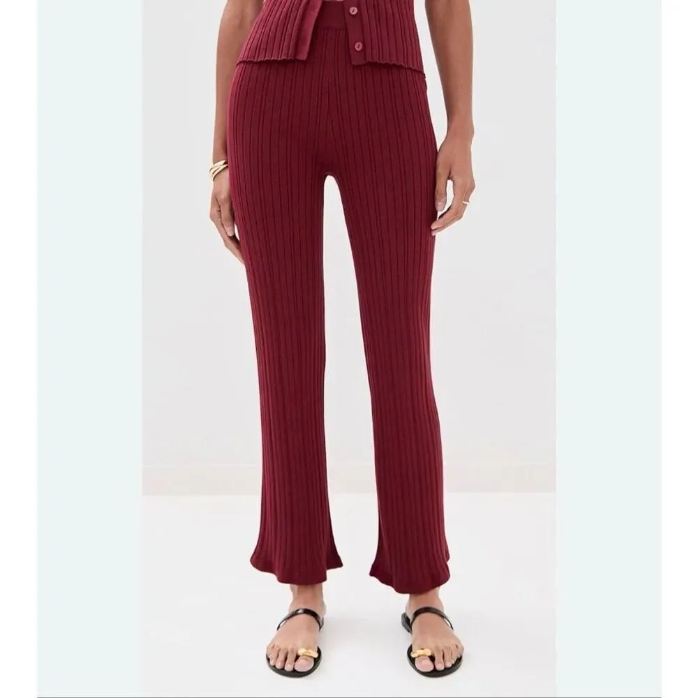 Free People Chloe Ribbed Pants | Burnt Orange in Medium